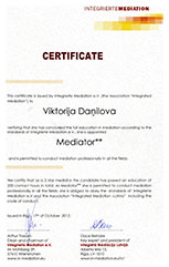 Integrierte Mediation Certificate